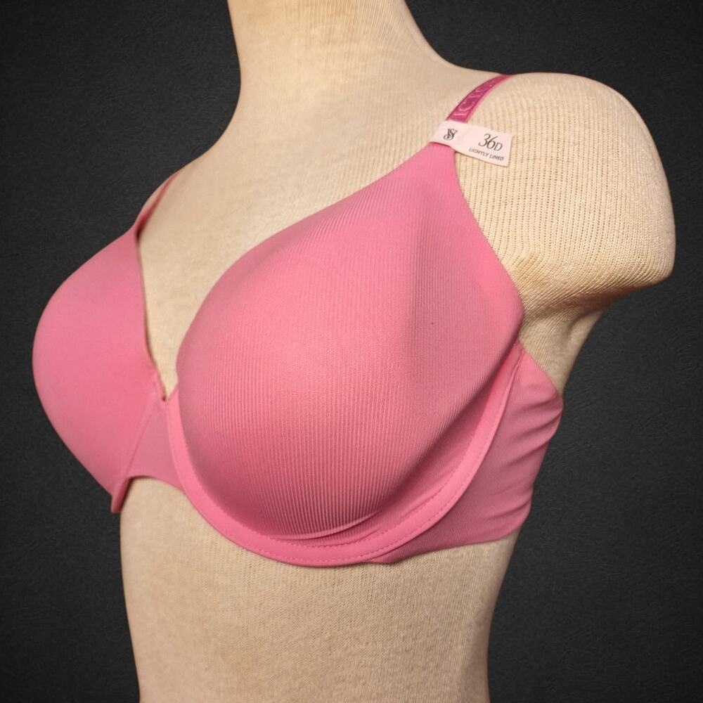 Victoria Secret t-shirt lightly lined full coverage bra 36D bubble gum pink - Picture 3 of 7